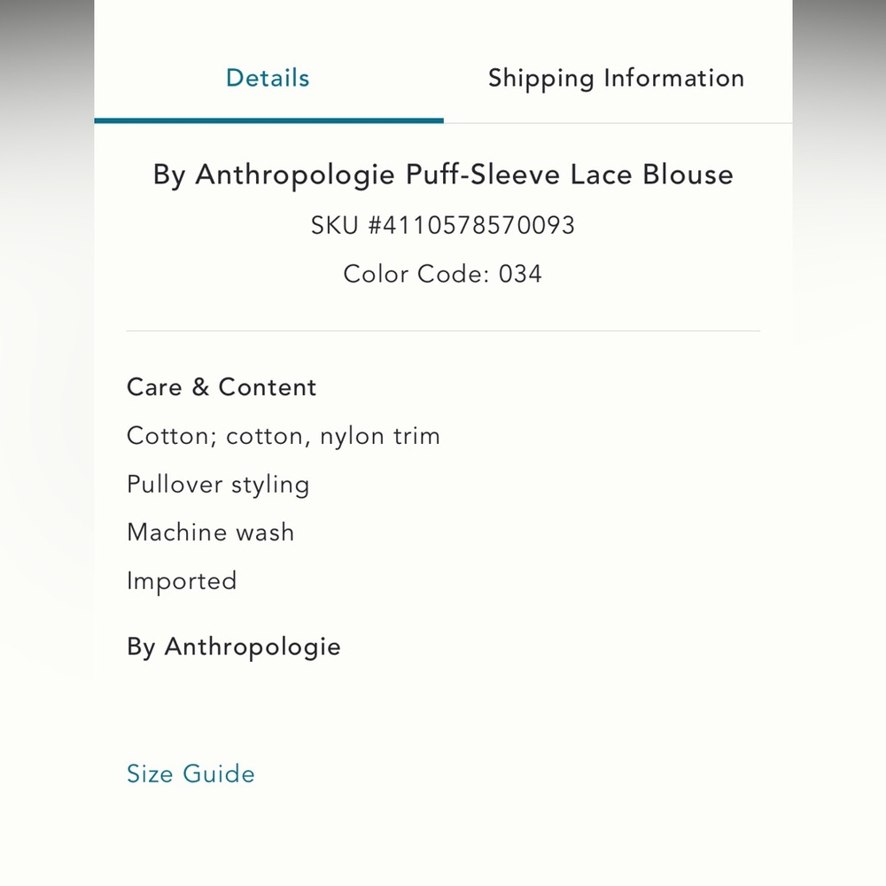 Anthropologie Puff Sleeve Lace Blouse - Picture 13 of 13